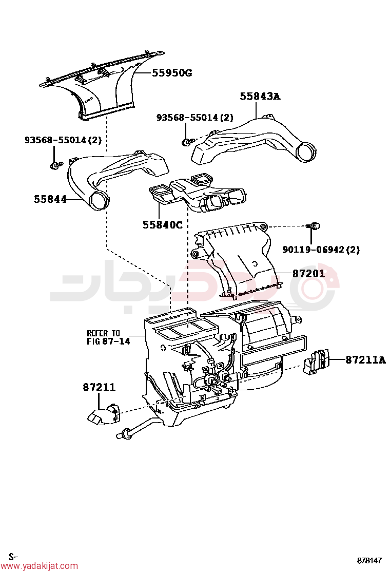 DUCT ASSY, HEATER TO REGISTER, NO.6 | 5584052040